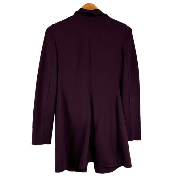 Akris Punto Waterfall Asymmetric Full Zip Purple Jacket Size 6 EUC Longline Coat - Picture 2 of 8